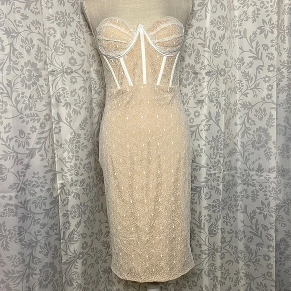 Miss Circle | Dresses | White Lace Corset Dress | Poshmark